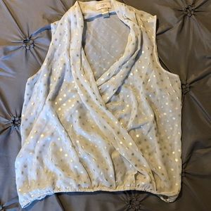 2/ $10 White top with gold polkadots